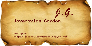 Jovanovics Gordon névjegykártya